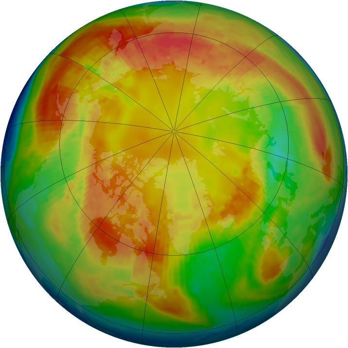 Arctic ozone map for 21 February 2004
